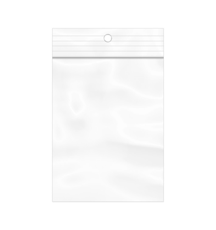 Sac en PE Fermeture Zip et Perforation Arrondie 6x8cm G200 (100 Utés) Sac en PE Fermeture Zip et Perforation Arrondie 6x8cm G200 (100 Utés)