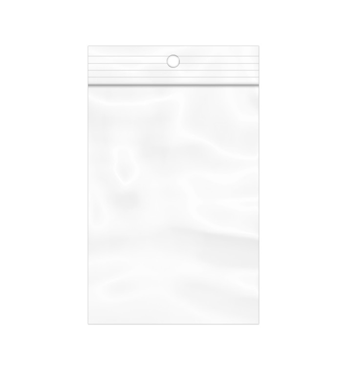 Sac en PE Fermeture Zip et Perforation Arrondie 7x10cm G200 (100 Utés) Sac en PE Fermeture Zip et Perforation Arrondie 7x10cm G200 (100 Utés)