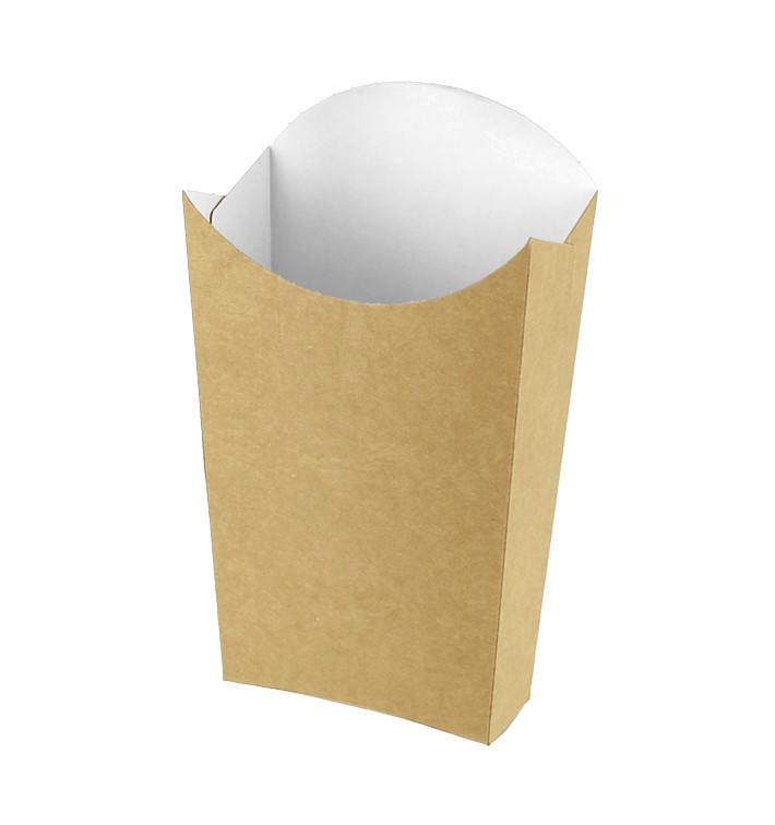 Papieren Container voor frietenkraft groot maat 8,2x3,3x14,9cm (400 stuks) Papieren Container voor frietenkraft groot maat 8,2x3,3x14,9cm (400 stuks)