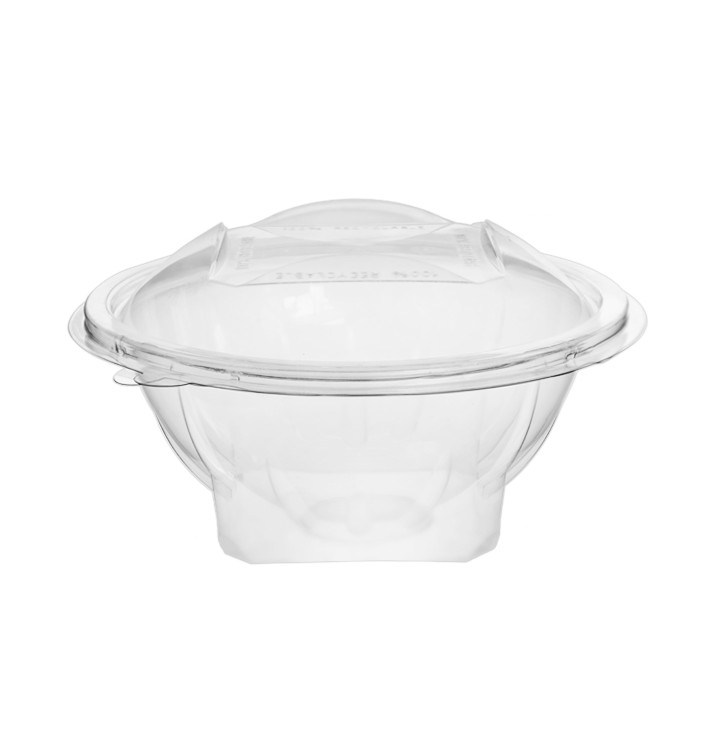 Saladier Rond avec charnière APET Transparent 500ml Ø156mm (50 Utés) Saladier Rond avec charnière APET Transparent 500ml Ø156mm (50 Utés)