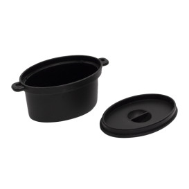 Verrine cocotte Noir avec Couvercle 7,5x6,5cm 60ml (200 Utés)