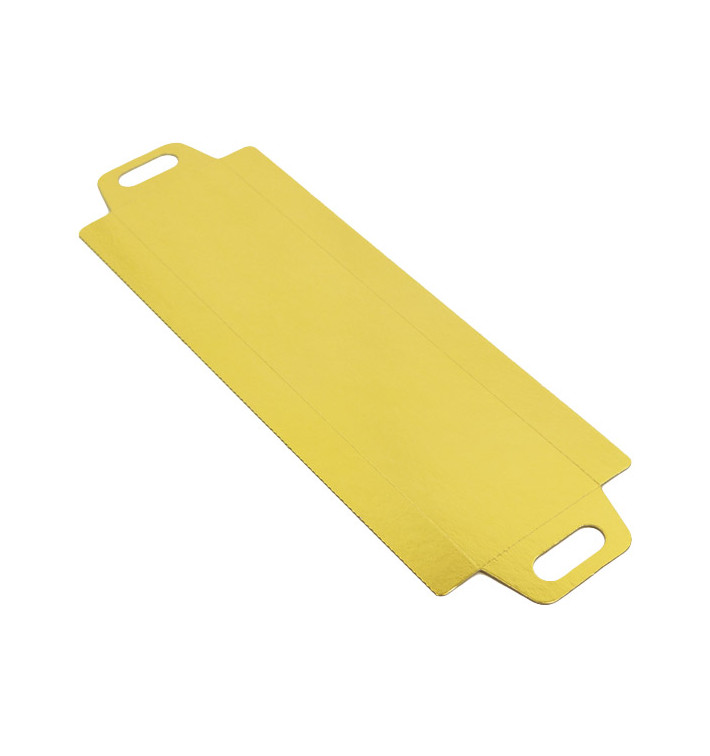 Papieren dienblad met handgrepen Rechthoekige vorm goud 32x7,5 cm (100 stuks) Papieren dienblad met handgrepen Rechthoekige vorm goud 32x7,5 cm (100 stuks)