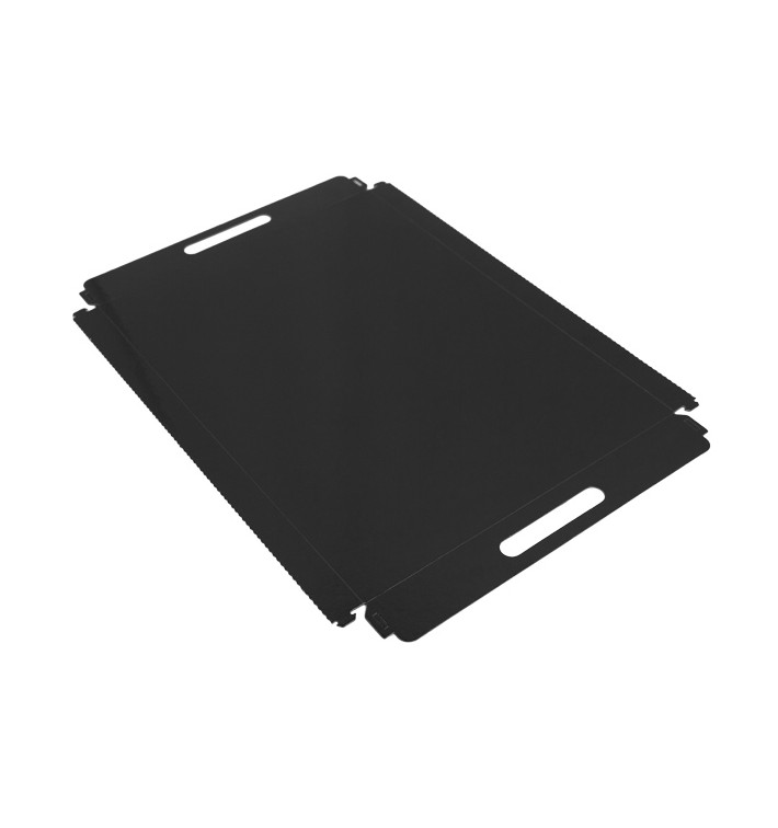 Plateau Rectangle Carton Noir Poignées 28,5x38,5 cm (100 Utés) Plateau Rectangle Carton Noir Poignées 28,5x38,5 cm (100 Utés)