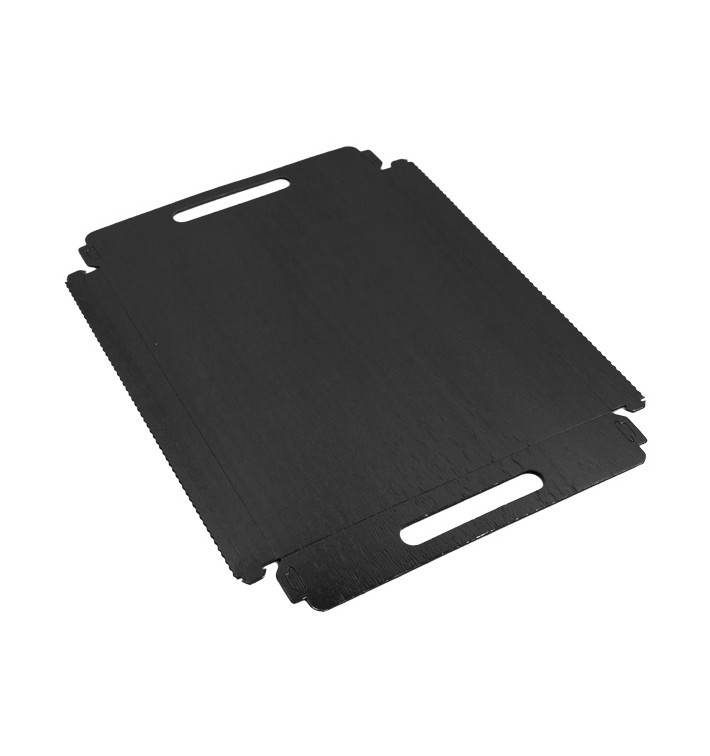 Plateau Rectangle Carton Noir Poignées 22x28 cm (400 Utés) Plateau Rectangle Carton Noir Poignées 22x28 cm (400 Utés)