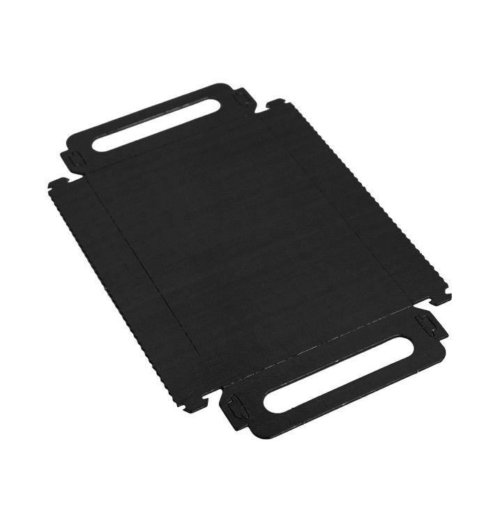 Plateau Rectangle Carton Noir Poignées 12x19 cm (800 Utés) Plateau Rectangle Carton Noir Poignées 12x19 cm (800 Utés)