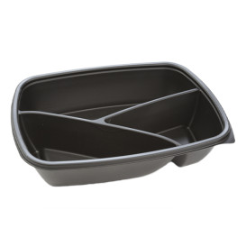 Plastic deli Container PP 3C zwart 900ml 23x17x5cm (300 stuks)