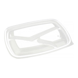 Plastic Deksel voor Deli Container PP Rechthoekige vorm 3C zwart 23x17cm (75 stuks) 