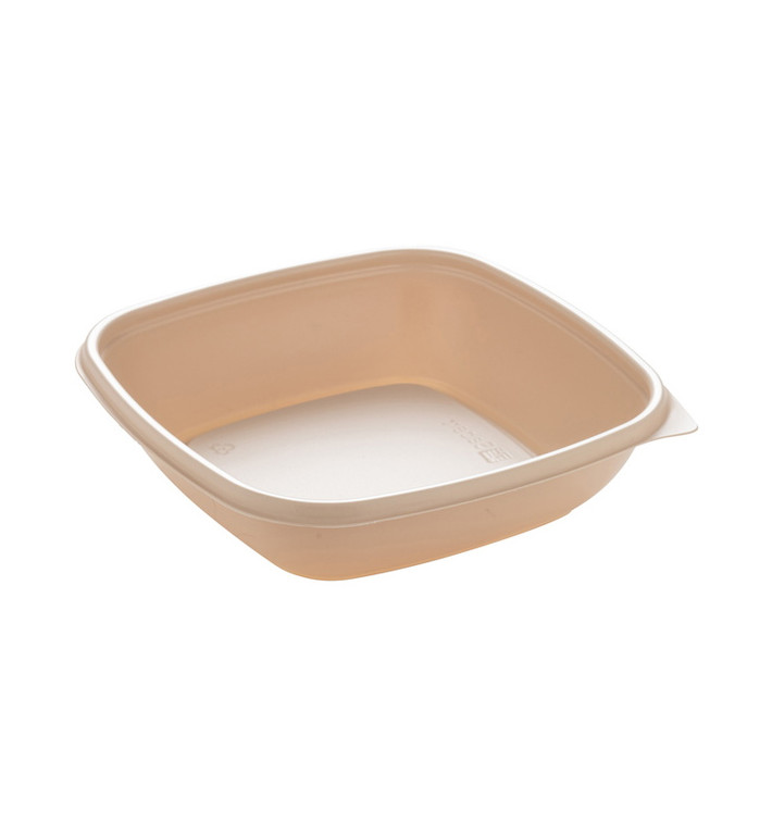 Plastic deli Container PP Crème 500ml 16,5x16,5x4cm (50 stuks) Plastic deli Container PP Crème 500ml 16,5x16,5x4cm (50 stuks)