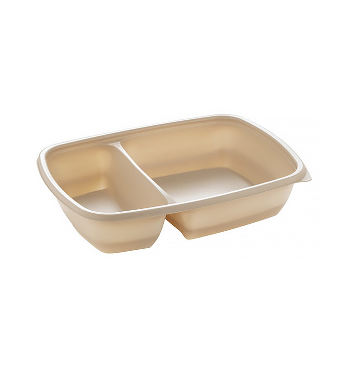Plastic deli Container PP 2C Crème 900ml 23x16,5x5cm (300 stuks) Plastic deli Container PP 2C Crème 900ml 23x16,5x5cm (300 stuks)