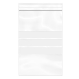 Sac en PE Fermeture zip à bandes blanches 12x18cm G160 (100 Utés)