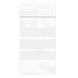 Sac en PE Fermeture zip à bandes blanches 4x6 cm G200 (1000 Utés)