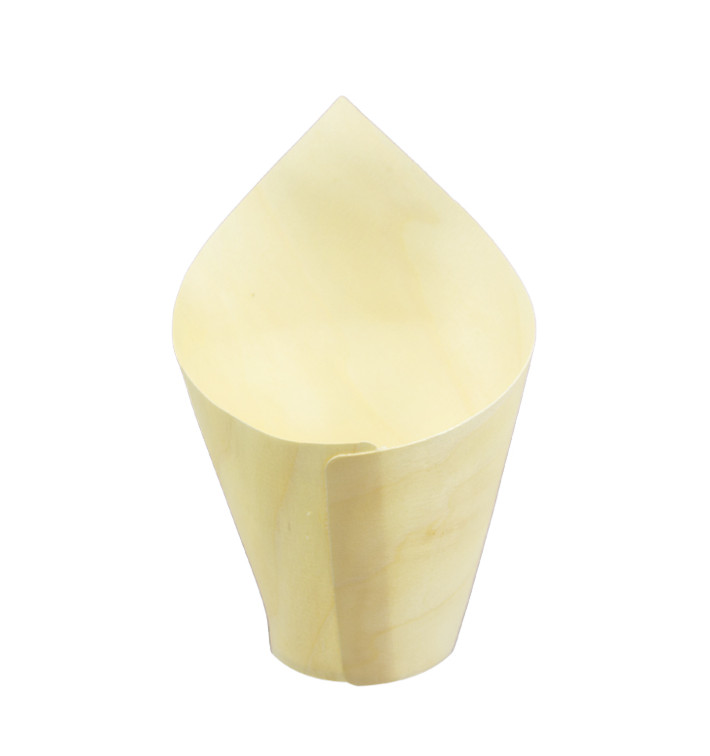 Cône en Bois Dégustation 11cm (50 Utés) Cône en Bois Dégustation 11cm (50 Utés)