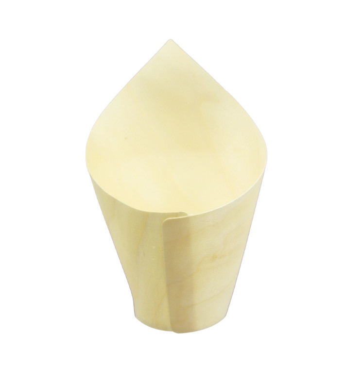 Cône en Bois Dégustation 14cm (50 Utés) Cône en Bois Dégustation 14cm (50 Utés)