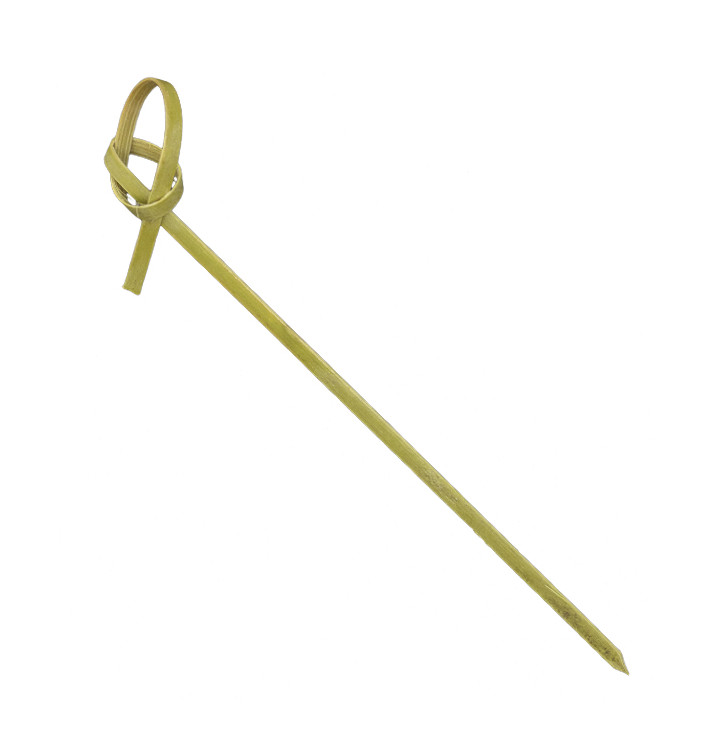 Piques boucles en Bambou verte naturelle 10cm (250 Utés) Piques boucles en Bambou verte naturelle 10cm (250 Utés)