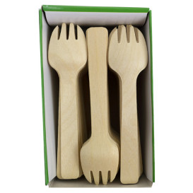 Houten Vork Spork 10,5cm (1.200 stuks) 