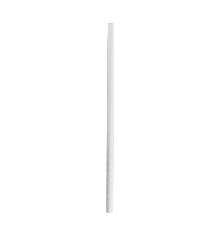 Paille Droite Papier Blanc Smoothie Ø8mm 24cm (3.000 Utés) Paille Droite Papier Blanc Smoothie Ø8mm 24cm (3.000 Utés)