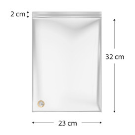 Plastic zak met rits drukknoopsluiting 23x32cm G-200 (100 stuks) 
