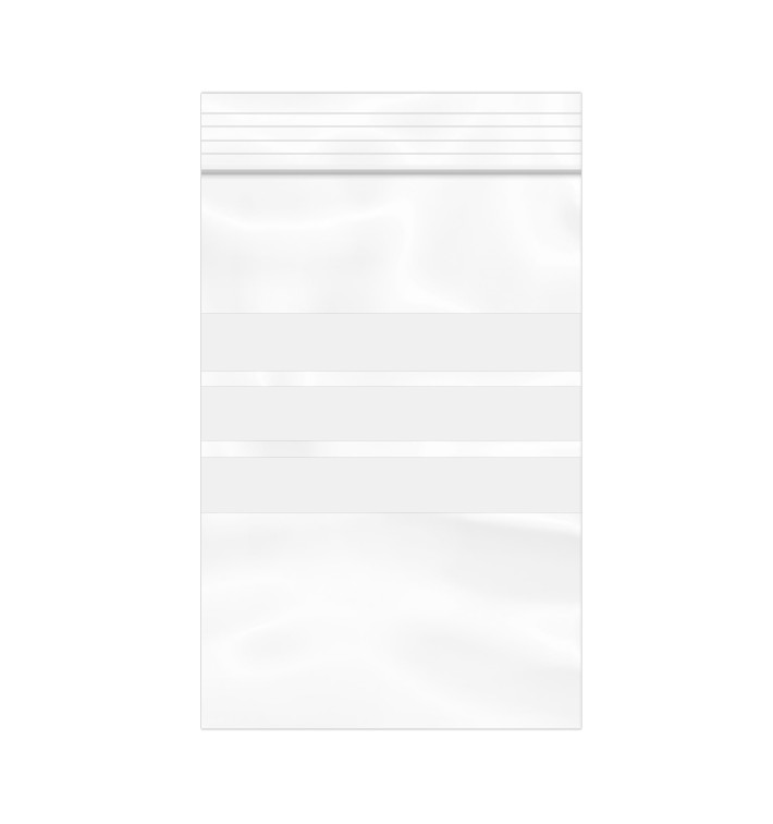 Sac en PE Fermeture zip à bandes blanches 10x15cm G200 (1000 Utés) Sac en PE Fermeture zip à bandes blanches 10x15cm G200 (1000 Utés)