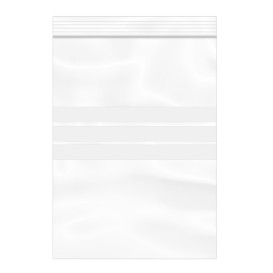 Sac en PE Fermeture zip à bandes blanches 16x22cm G200 (100 Utés)