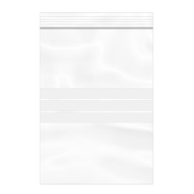 Sac en PE Fermeture zip à bandes blanches 18x25cm G200 (1000 Utés)