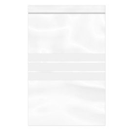 Sac en PE Fermeture zip à bandes blanches 20x30cm G200 (100 Utés)