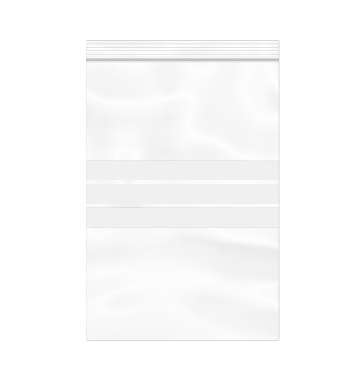 Sac en PE Fermeture zip à bandes blanches 20x30cm G200 (100 Utés) Sac en PE Fermeture zip à bandes blanches 20x30cm G200 (100 Utés)