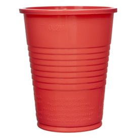 Plastic PS beker rood 200ml Ø7cm (1.500 stuks)