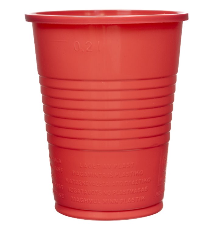 Plastic PS beker rood 200ml Ø7cm (1.500 stuks) Plastic PS beker rood 200ml Ø7cm (1.500 stuks)