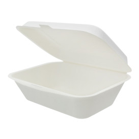 Suikerriet Gescharnierd Container "Menu Box" wit 180x125x70mm (50 stuks) 