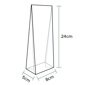 Plastic zak Vierkant bodem 8x24+5cm G-160 (1000 stuks)