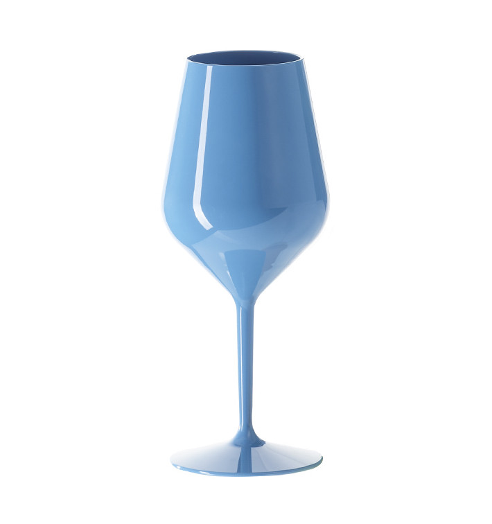 Verre Réutilisable Tritan Bleu pour Vin 470ml (6 Utés) Verre Réutilisable Tritan Bleu pour Vin 470ml (6 Utés)