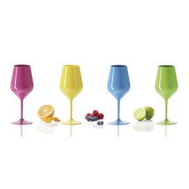 Verre Réutilisable Tritan Bleu pour Vin 470ml (1 Uté)