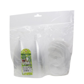 Verre Plastique Vin Pied Blanc 200ml 2P (400 Utés)