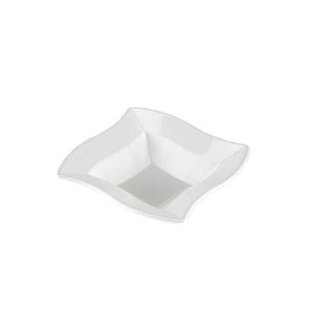 Plastic kom PS Vierkant "Ondas" wit 18x18cm (360 stuks)
