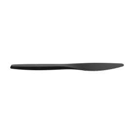 Plastic PS mes "Luxe" zwart 17,5 cm (2000 stuks)