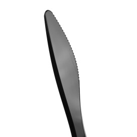 Plastic PS mes "Luxe" zwart 17,5 cm (2000 stuks)