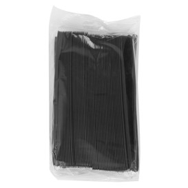 Plastic PS mes "Luxe" zwart 17,5 cm (2000 stuks)