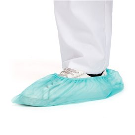 Wegwerp plastic schoen omhulsel PP groen (100 stuks)