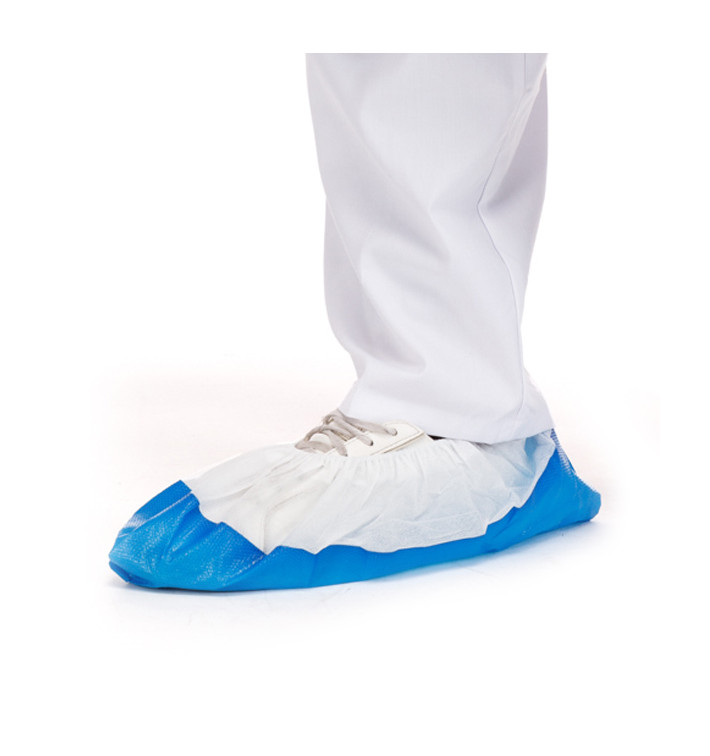 Surchaussures PP Semelle Antidérapante Blanc/Bleu (500 Utés) Surchaussures PP Semelle Antidérapante Blanc/Bleu (500 Utés)