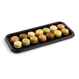 Plateau Plastique Rectangulaire Noir 35x16 cm (50 Utés)