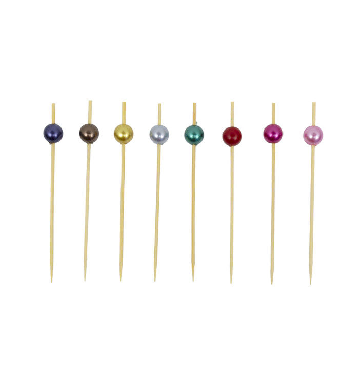 Pique en Bambou Perle Assortiment 9cm (100 Utés) Pique en Bambou Perle Assortiment 9cm (100 Utés)