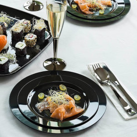 Assiette en Plastique Dur Noire 19cm (200 Utés)