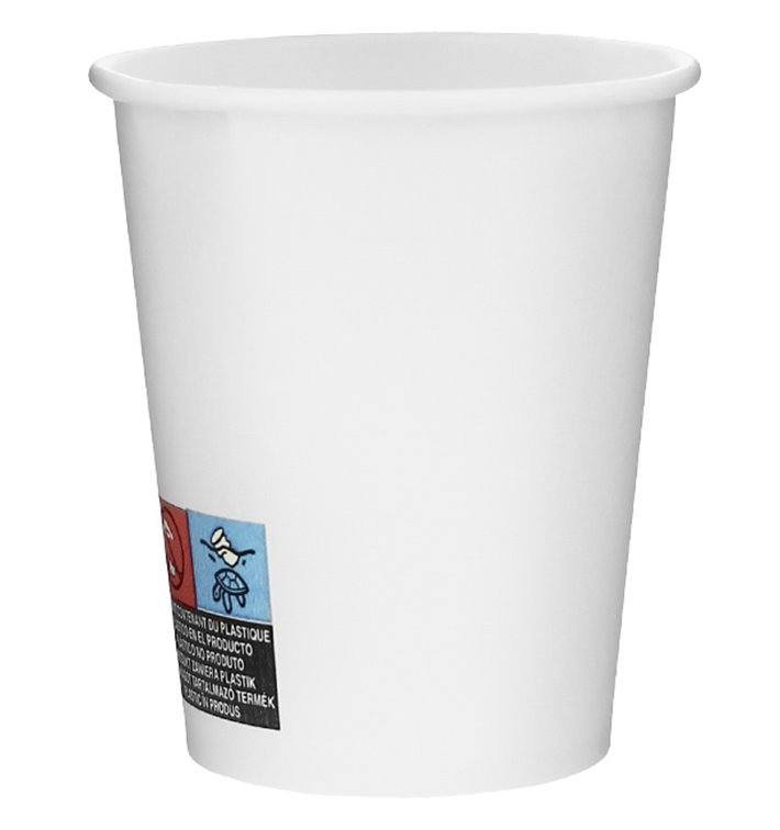 Papieren beker wit 6Oz/180ml Ø7,0cm (100 stuks) Papieren beker wit 6Oz/180ml Ø7,0cm (100 stuks)
