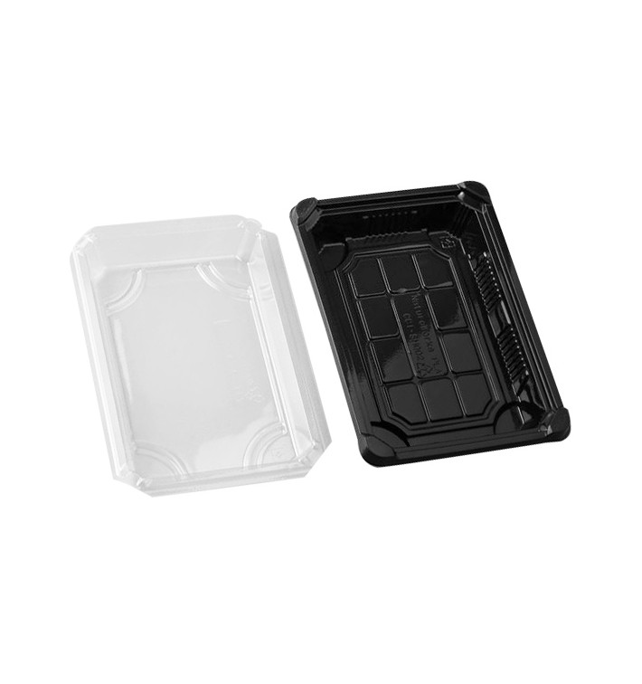 Plateau avec Couvercle Sushi PLA Noir 13,0x18,0 cm (100 Unités) Plateau avec Couvercle Sushi PLA Noir 13,0x18,0 cm (100 Unités)