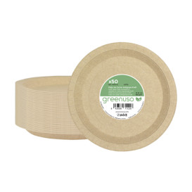 Papieren bord Rond vormig Vetvrij kraft Ø22cm 195g/m² (450 stuks)