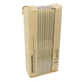Paille Éco Droite en Canne à Sucre Ø0,8cm 25cm (50 Utés)