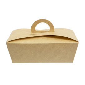 Boîte Kraft avec poignées "Gourmet Bag" 16x9,5x6cm (25 Utés)