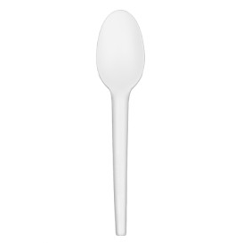 Cuillère Biodégradable Réutilisable CPLA Blanche 16,5cm (100 Utés)