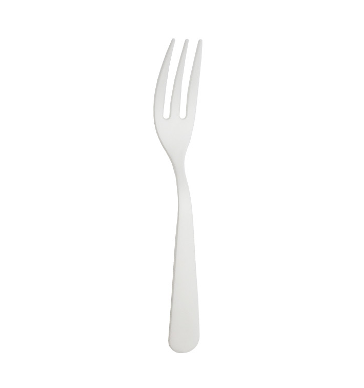 Fourchette Biodégradable Réutilisable CPLA Blanche 10cm (100 Utés) Fourchette Biodégradable Réutilisable CPLA Blanche 10cm (100 Utés)