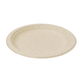 Assiette en Son de Blé Naturel Ø18cm (50 Unités)